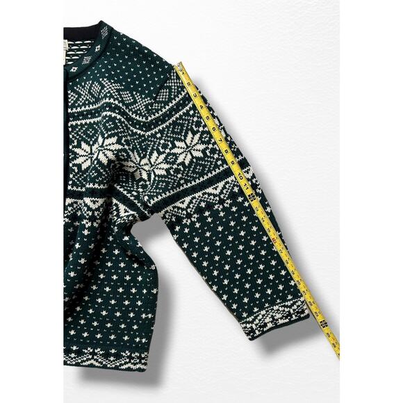 Vintage LL Bean Cotton Fair Isle Cardigan, Size 2X - Picture 10 of 11